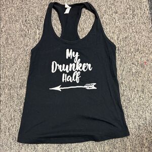 Black Tank Top with White Graphic